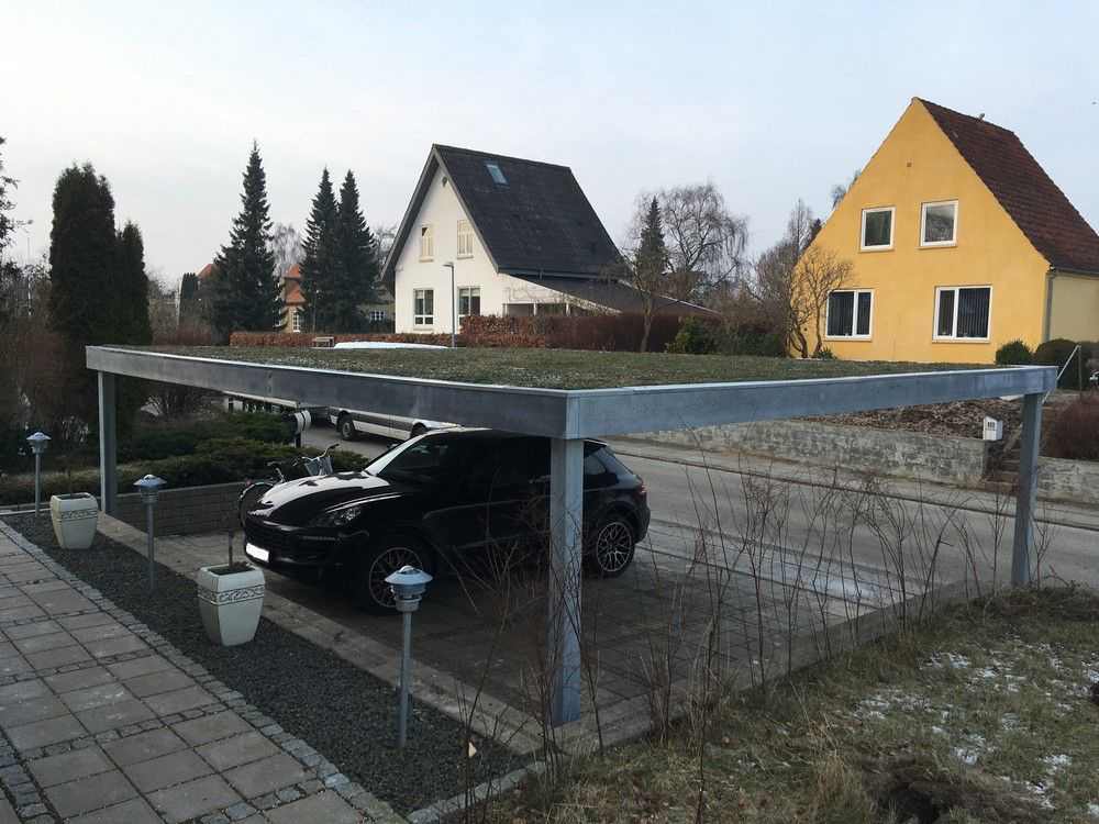 Carport med Sedum Tag